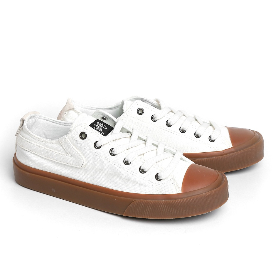 Vulking Sepatu Sneakers Pria Low Casual Skate Street Style PAMOR BROKEN WHITE Canvas Original