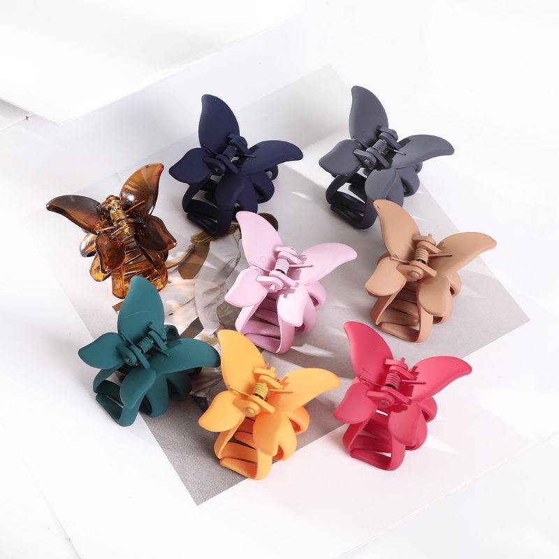 Jedai Doff Kupu-kupu Mini 3cm Jepit Ribbon Mini Warna Matte Jrpitan Poni Dewasa Bentuk Kupu-Kupu Ribbon Mini Hair Claw Clips