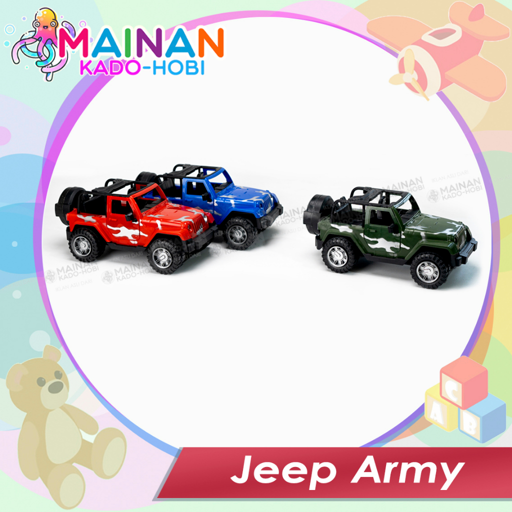 KADO ULANG TAHUN MAINAN ANAK MINIATUR DIECAST CAR MOBIL JEEP ARMY