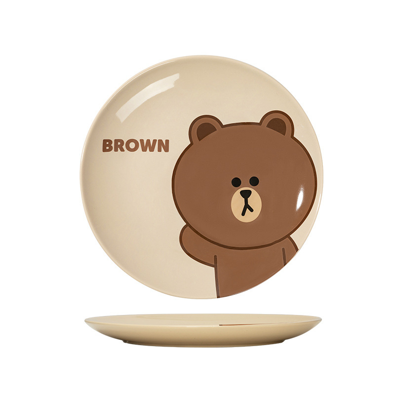 Piring makan besar LINE FRIENDS Ceramic Large Plate 9,5 inch 24Cm