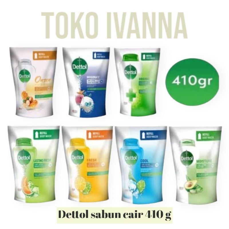 Dettol Bodywash Sabun Cair All Varian Refill 410gr