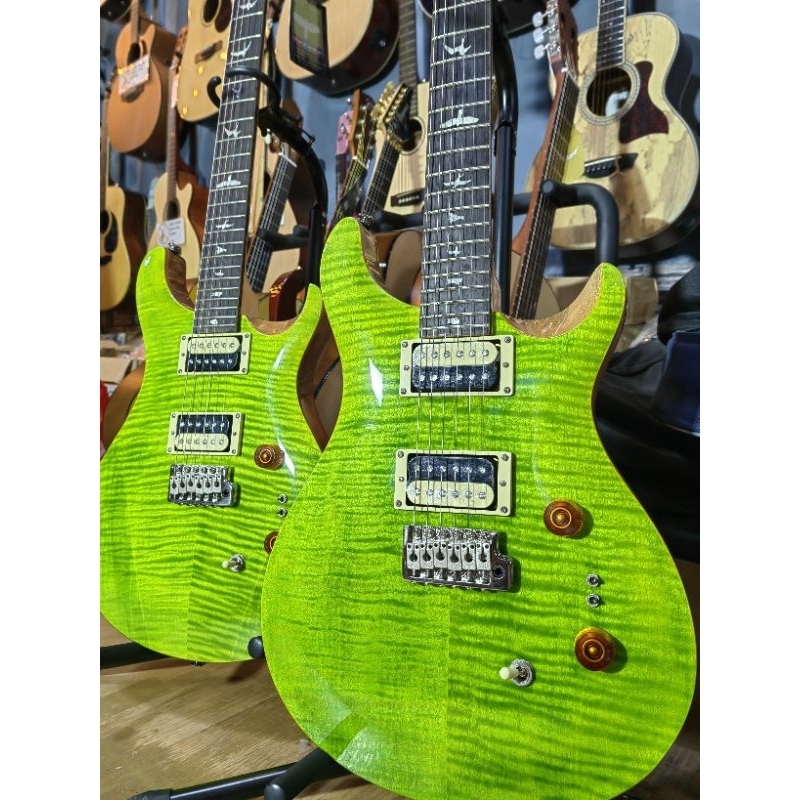 Gitar elektrik PRS SE Custom 24 08 Flame maple Eriza Verde Green