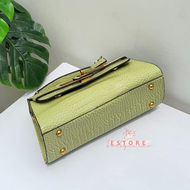 Tas Selempang Wanita Croco Top Handle