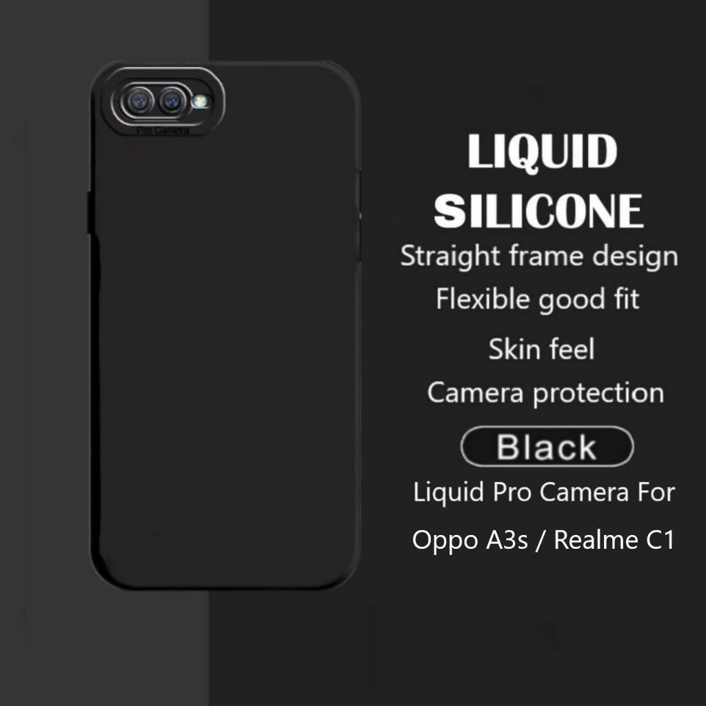 SOFT CASE OPPO A3S REALME C1 CASE LIQUID PRO CAM SQUARE SILICONE CASING COVER