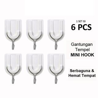 Sgmshop Hook 1 Set Isi 6 Gantungan Tempel Dinding Gantungan Hanger Gantungan Hook Kuat isi 6 pcs Multifungsi Cantolan Baju Tempel Dinding