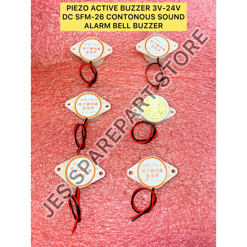 PIEZO ACTIVE BUZZER 3V-24V DC SFM-26 CONTONOUS SOUND ALARM BELL BUZZER