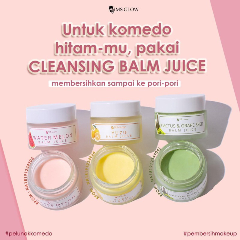 【Official Store】MS GLOW Cleansing Balm Juice Msglow | Pembersih Make up Waterproof Pelunak Komedo Hitam Anti Jerawat