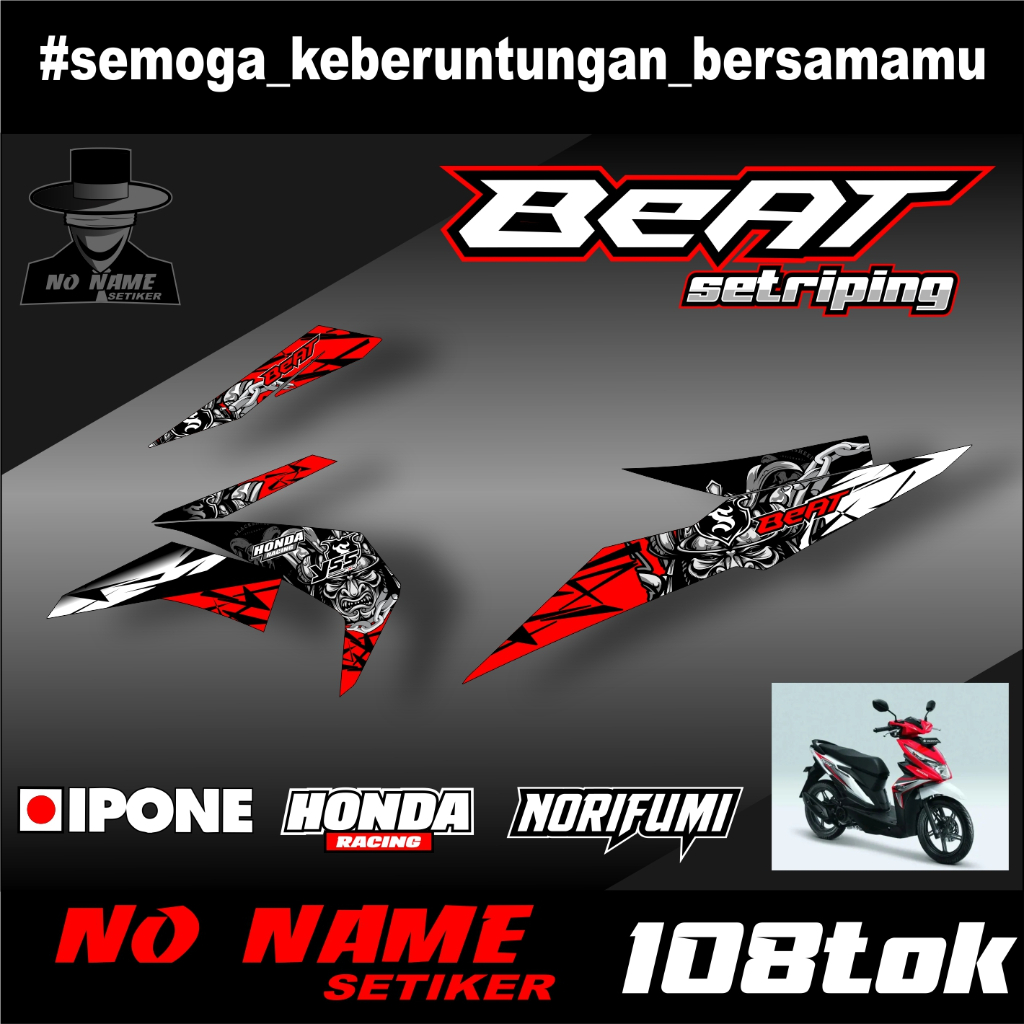Striping stiker setiker Motor Beat (108tok) 2016 2017 2018 2019 Fi / Fi New Esp Iss Variasi Honda
