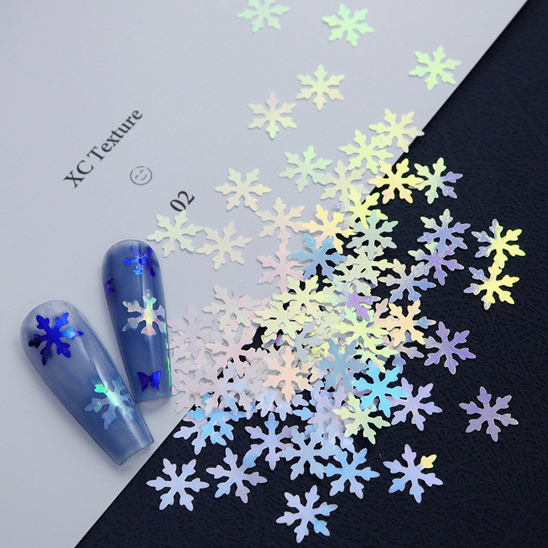 12 Grid Nail Art Kepingan salju DIY Glitter Flakes Manicure Decor Untuk Dekorasi Nail Art