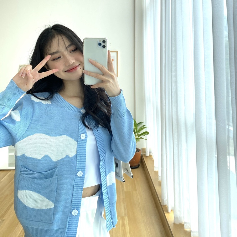 Cloud Cardigan - Sweater Rajut - Top Wanita Korea - Atasan Rajut Wanita