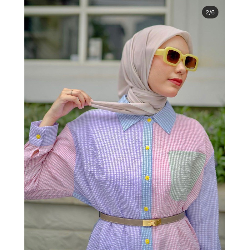 Gingham Top iymelsayshijab Ish NEW