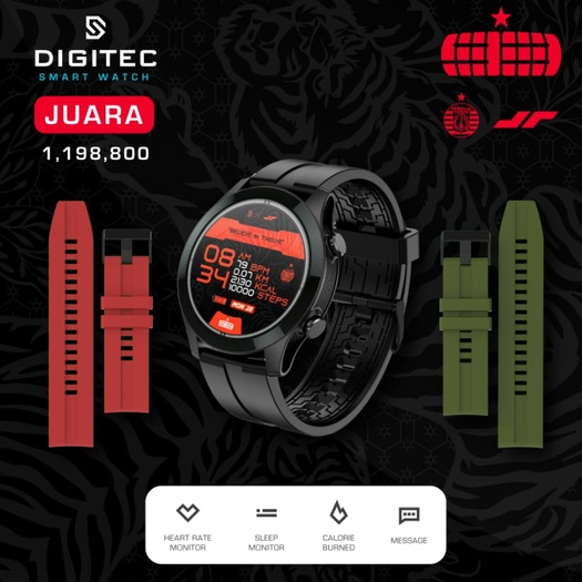 Jam Tangan Smartwatch DIGITEC JUARA ORIGINAL LED Bulat Digital Import Murah Mewah BONUS BATERAI CADANGAN!