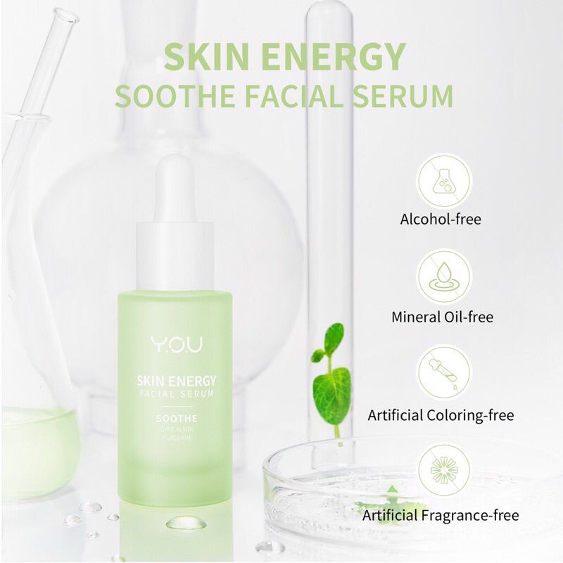 [BISA COD] Y.O.U - YOU Skin Energy Facial Serum Soothe (SymCalmin + Purslane) - Serum YOU - Facial Serum YOU Symcalmin