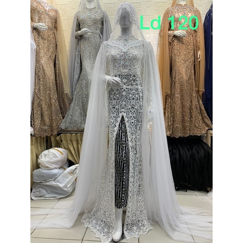 KEBAYA AKAD  BEREREKOR /KEBAYA AKAD ///GAUN WEDDING/GAUN PENGANTEN UKURAN BESAR/BAJU AKAD