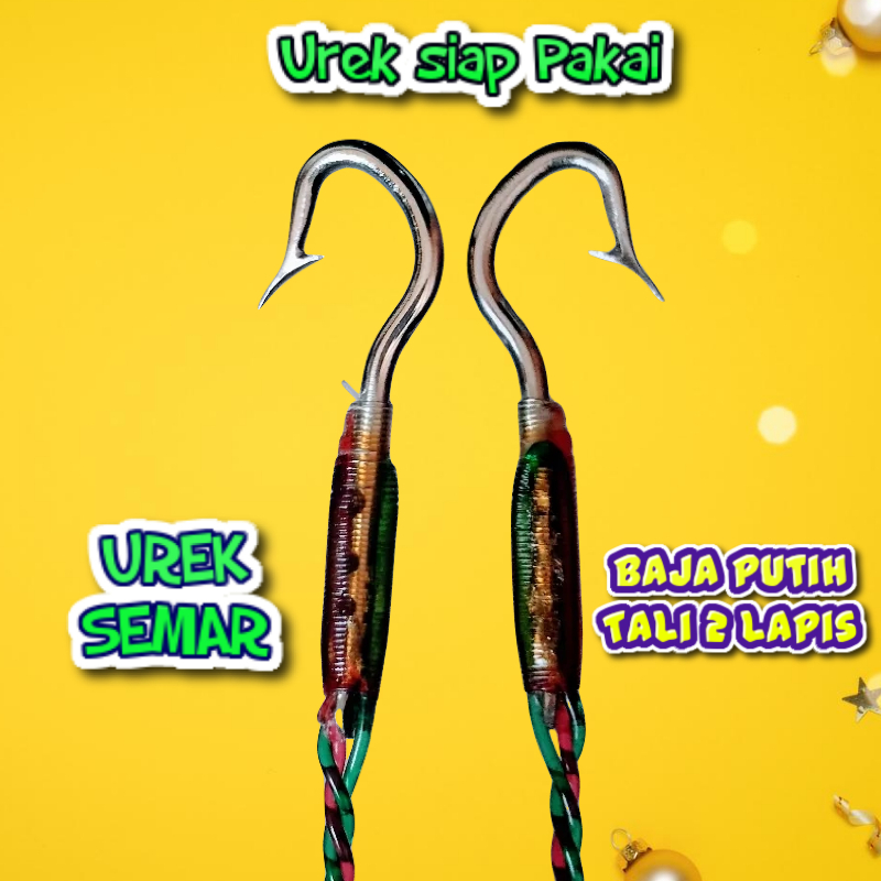 Pancing Belut Sawah Kail Pancing Sidat Urek Belut Model SEMAR ukuran (XS,S,M,L,XL) bahan baja putih 