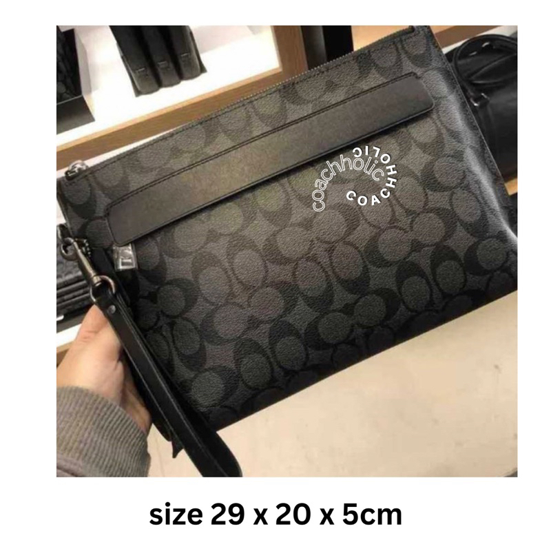 coach clutch signature black for men