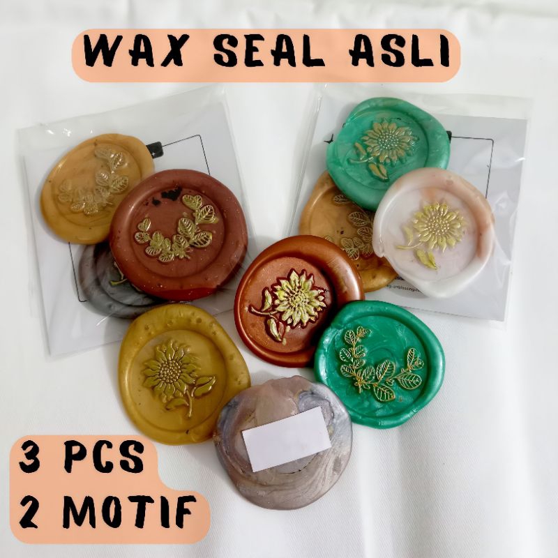 

[READY STOCK] (3 pcs) Wax Seal Sticker Instan Asli untuk Dekorasi Surat Undangan Journaling