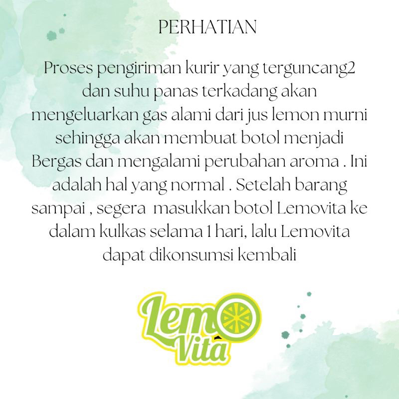 BPOM Sari Lemovita Jus Diet Detoks 500ML Jus Murni 100% lemon