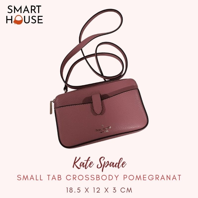 kate spade small tab crossbody pomegranate