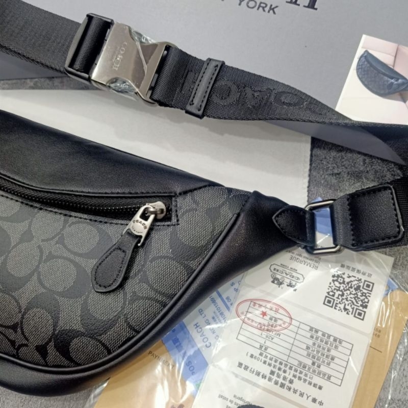 Waistbag Coach Revington Black Belt Bag Tas Pinggang Mirror Quality