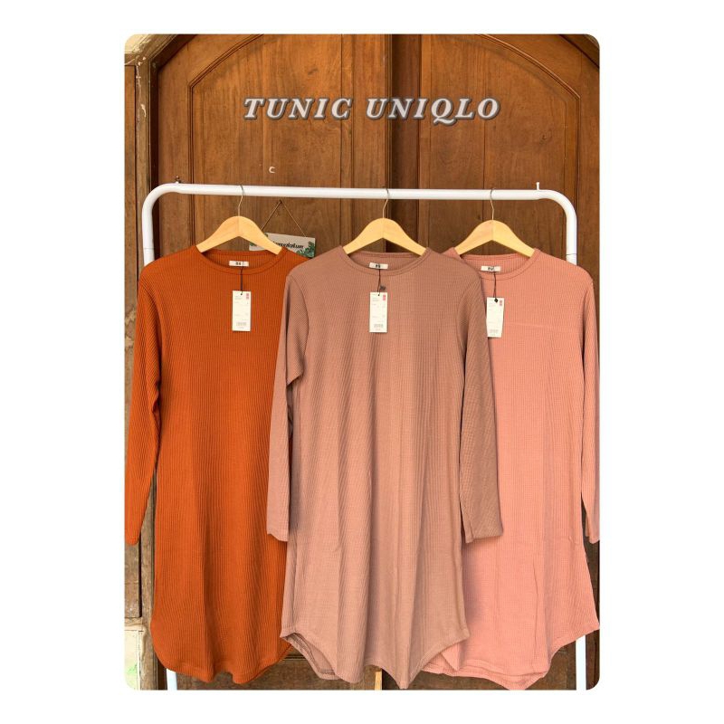 TUNIK WANITA WAFFLE/UNIQLO PREMIUM/TUNIK PREMIUM/LENGAN PANJANG