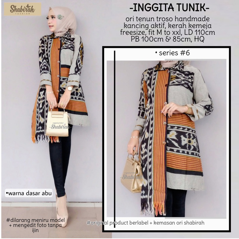 TERMURAH COD - ATASAN WANITA BATIK INGGITA TUNIK TENUN TROSO TERHITZ EXSLUSIVE ORIGINAL