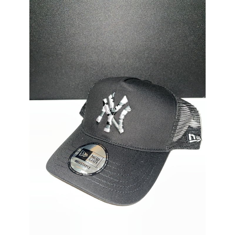 TOPI MLB NY HITAM LOGO ARMY JARING