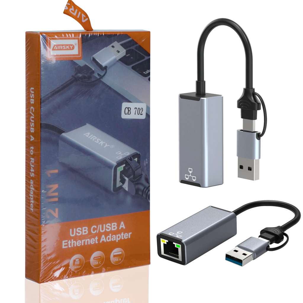 Konverter Kabel Jaringan Lan RJ45 to USB dan Lan to Type C Macbook Smartphone