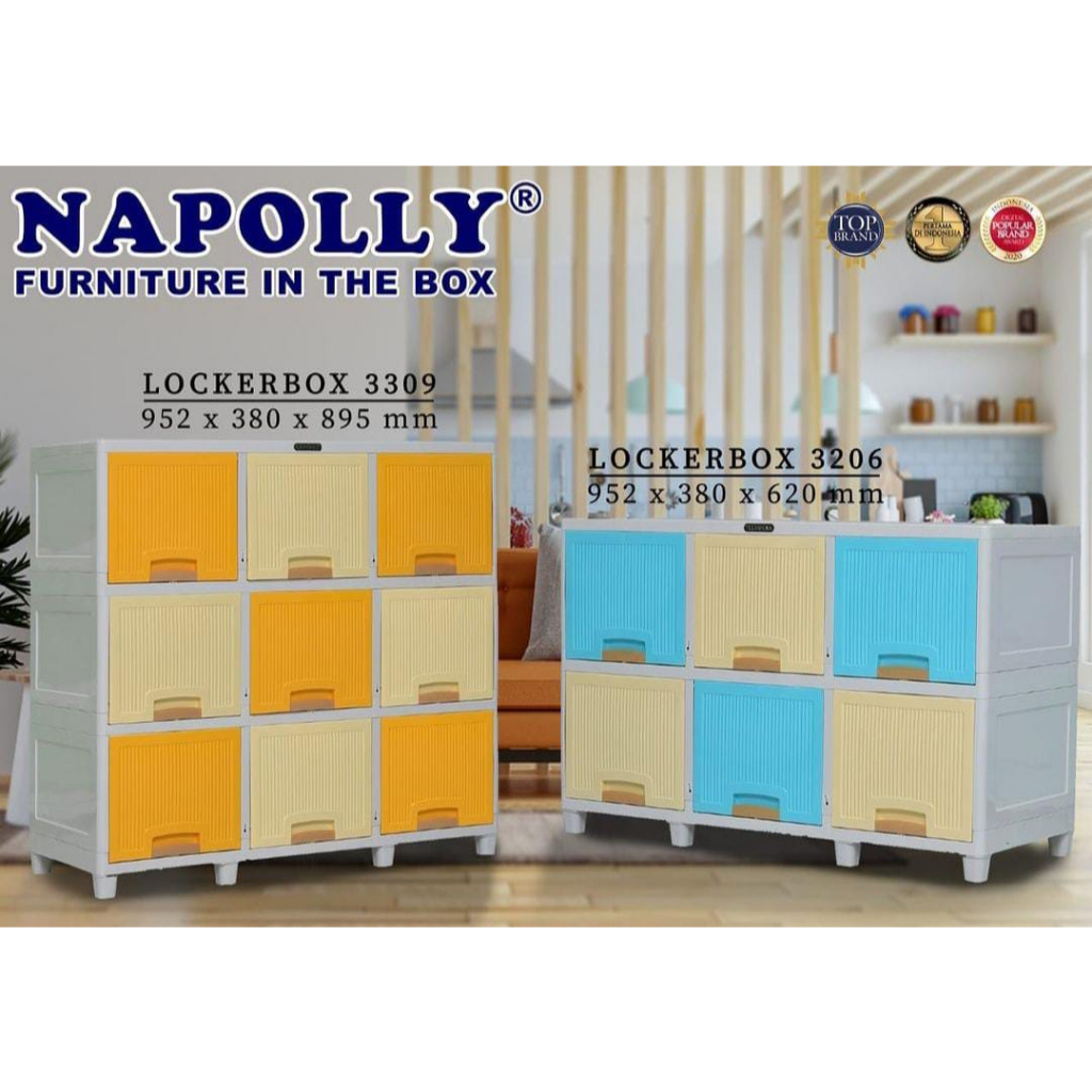 LEMARI PAKAIAN PLASTIK NAPOLLY LOCKER BOX / MEJA TV PLASTIK SERBAGUNA