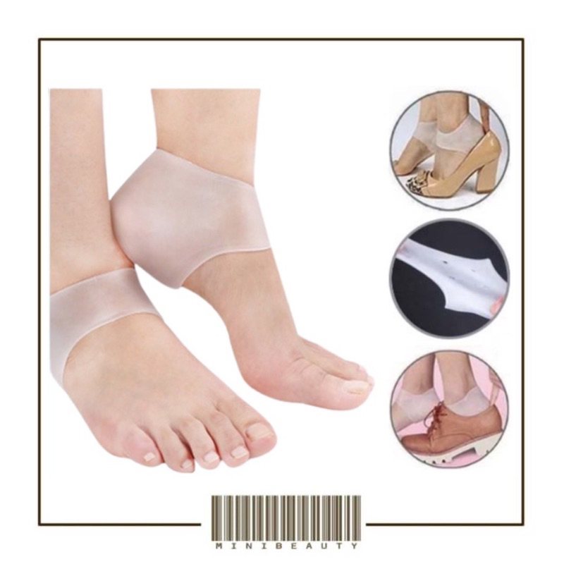 pelindung tumit kaki gel silikon heel pad silicone protector alas tumit anti lecet pecah crack socks