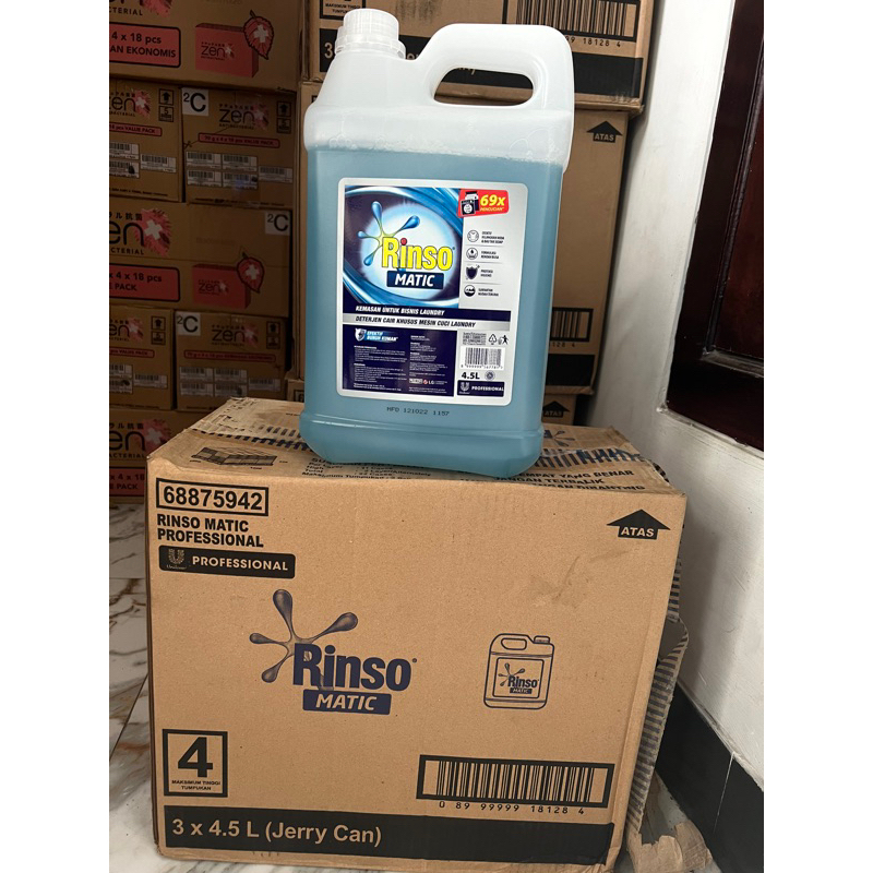 Rinso Matic Professional Deterjen Laundry Kiloan Cair 4.5 L Jerigen ECER