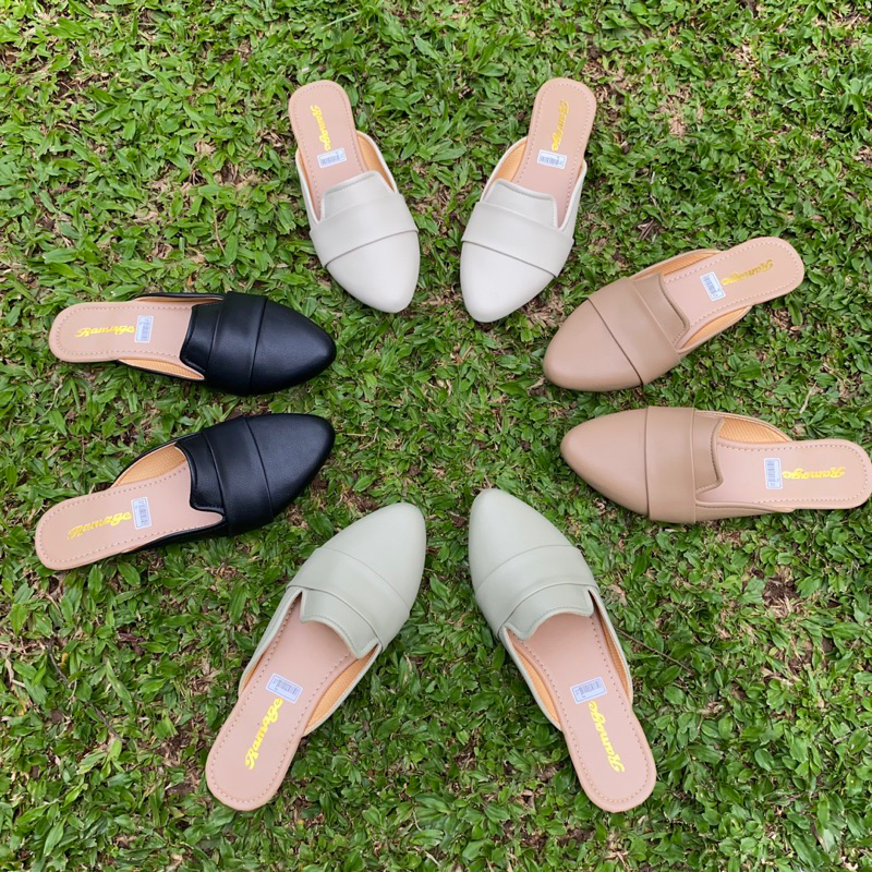 Sepatu flat Shoes wanita Mules Sol Karet Non Slip AP-01