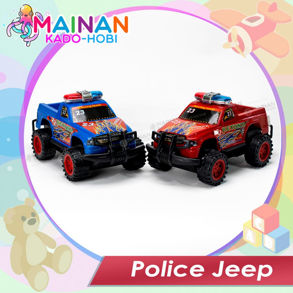 MAINAN ANAK LAKI MINIATUR DIECAST CAR MOBIL JEEP POLICE