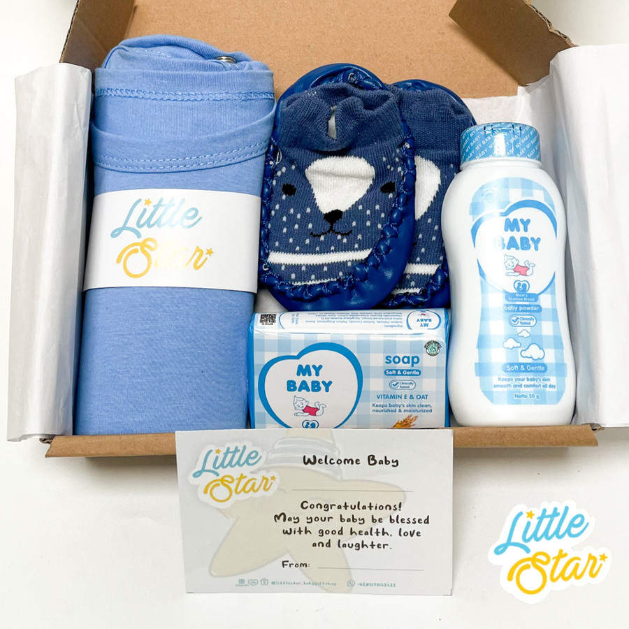 LS 4in1 Hampers Newborn Baby Gift Set Kado Parcel Hadiah Baju Sabun Prewalker Bayi Baru Lahir Premium Unisex