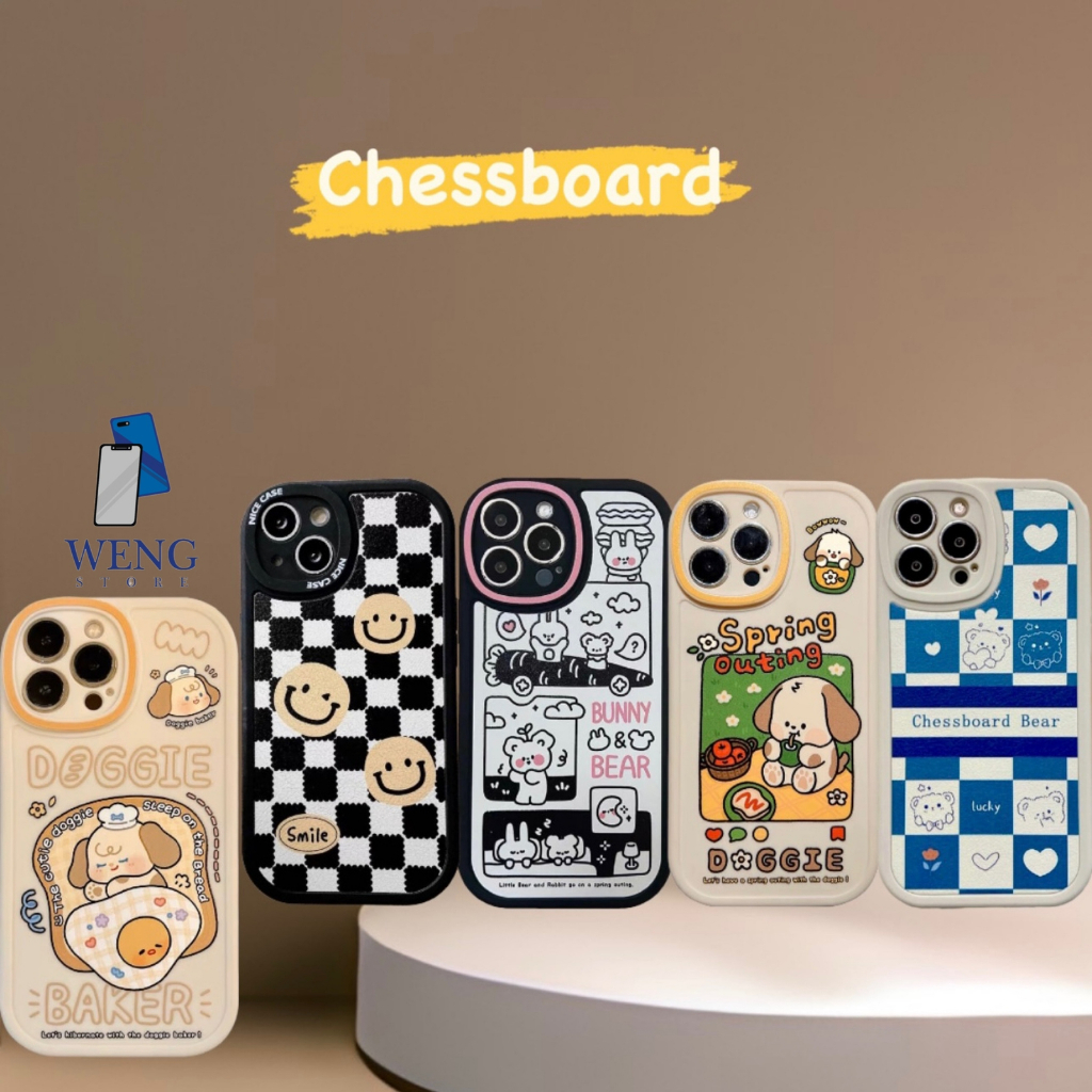 WENG Silikon Fnko Motif Chessboard Dll For Oppo A17 A5S F9 A12 A7 A3S A5 2020 A15 A15S A16 A16E A53 A54 A95 A57 A96 A1K Realme C2 C31 C30 C35 C11