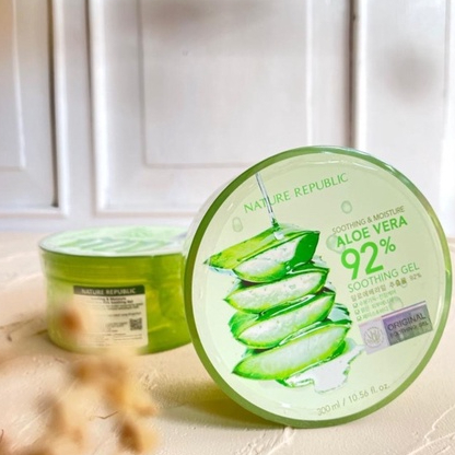 ORIGINAL 100% MADE IN KOREA NATURE REPUBLIK Aloe Vera Shooting Gel/Nature republic 92% soothing gel 300ml