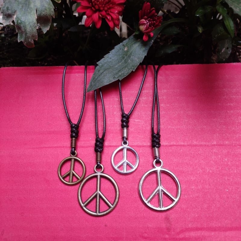 Kalung Logam Peace/ Kalung Peace/ Kalung Simple/ Kalung Logam/ Kalung Manik/ Kalung Wanita/ Kalung P
