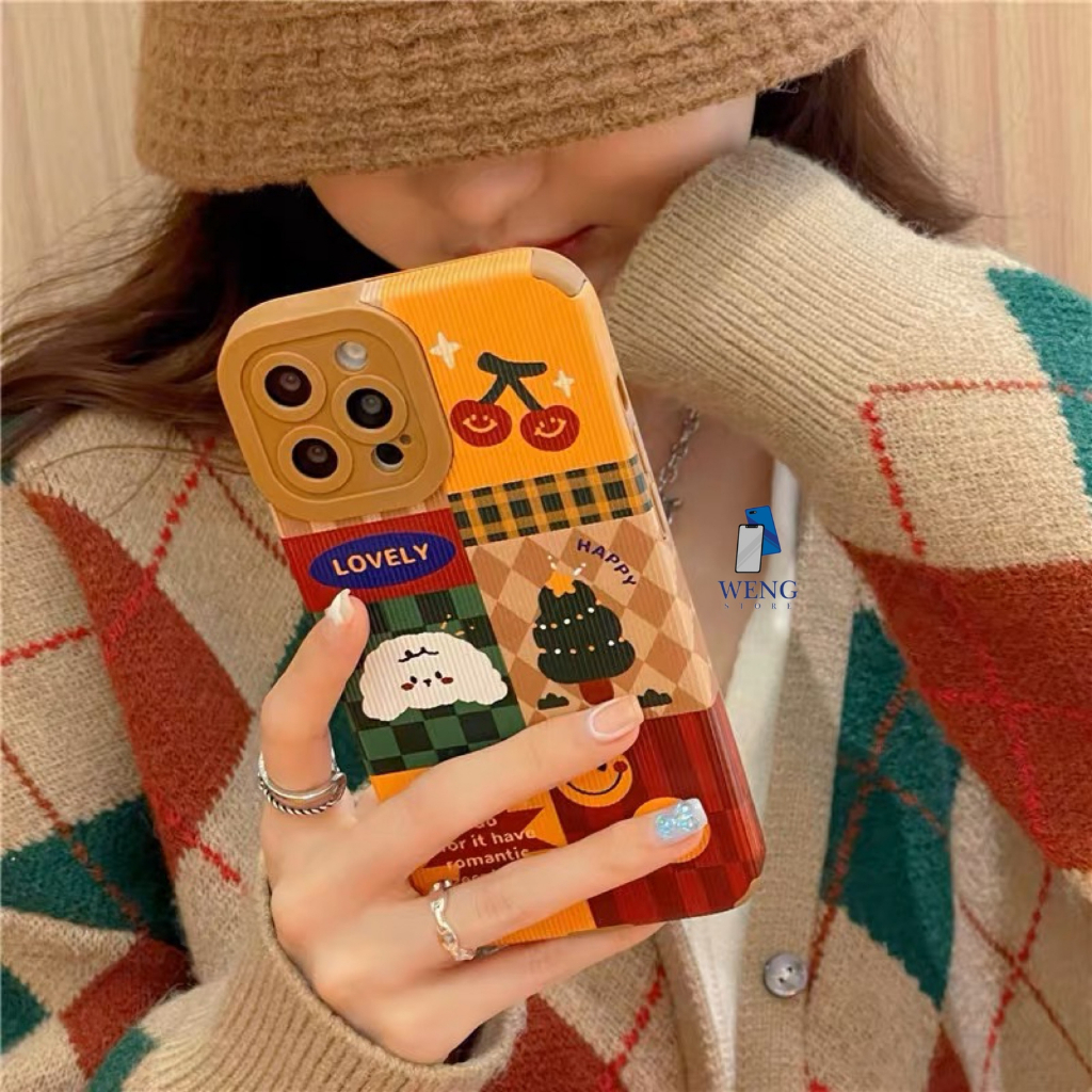 Case Terbaru Christmas Brown For Viv Y20 Y12S Y15 Y17 Y33S Y15S Y01 Y21A Y30 Y50 Y91 Y91C T1 5G