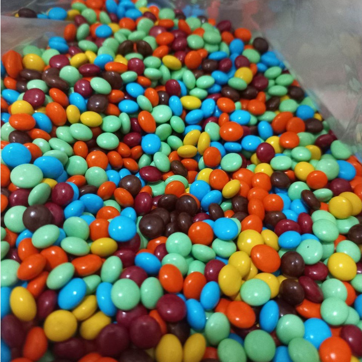 TERMURAH! JITU Rainbow Choco Chips Repack 1KG 1/2 bulat gepeng / Rainbow Coklat Chips JITU setengah bulat gepeng