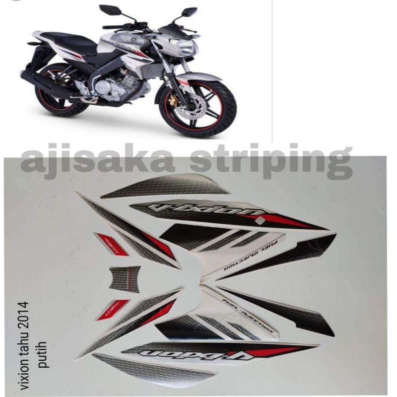 striping stiker yamaha vixion 2014 putih