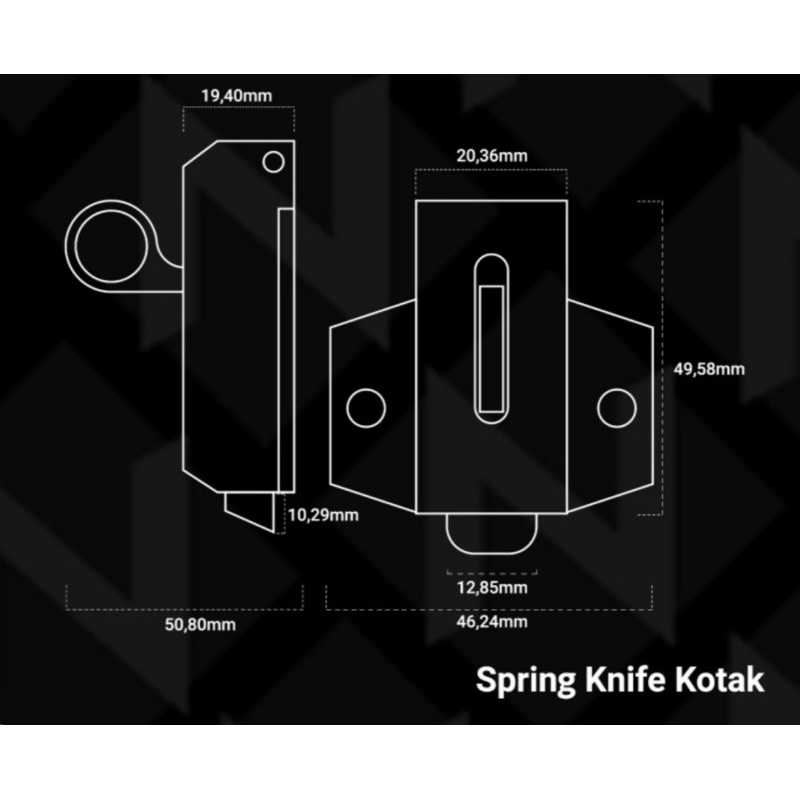 Spring knife kotak jumbo 379 nicole hitam rambuncis jumbo hitam selot grendel kodok jumbo kunci jendela stanlis/Grendel kodok /selot kodok solid 379