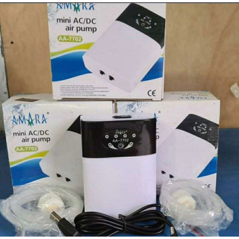 AMARA Mini AA7702 AA 7702 AC DC ACDC USB Pompa Udara Air Pump Aerator Aquarium