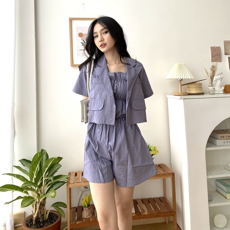 Farisa Jumpsuit - Setelan Wanita Korea - Blazer - Jumpsuit - Casual Set