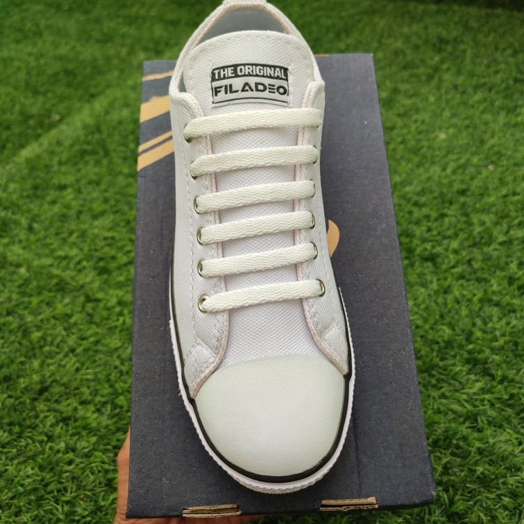 (2PCS = 1KG) COD SEPATU PRIA CASUAL FILADEO 20 LOW CLASSIC FULL HITAM FULL PUTIH/BONUS STIKER FILADEO