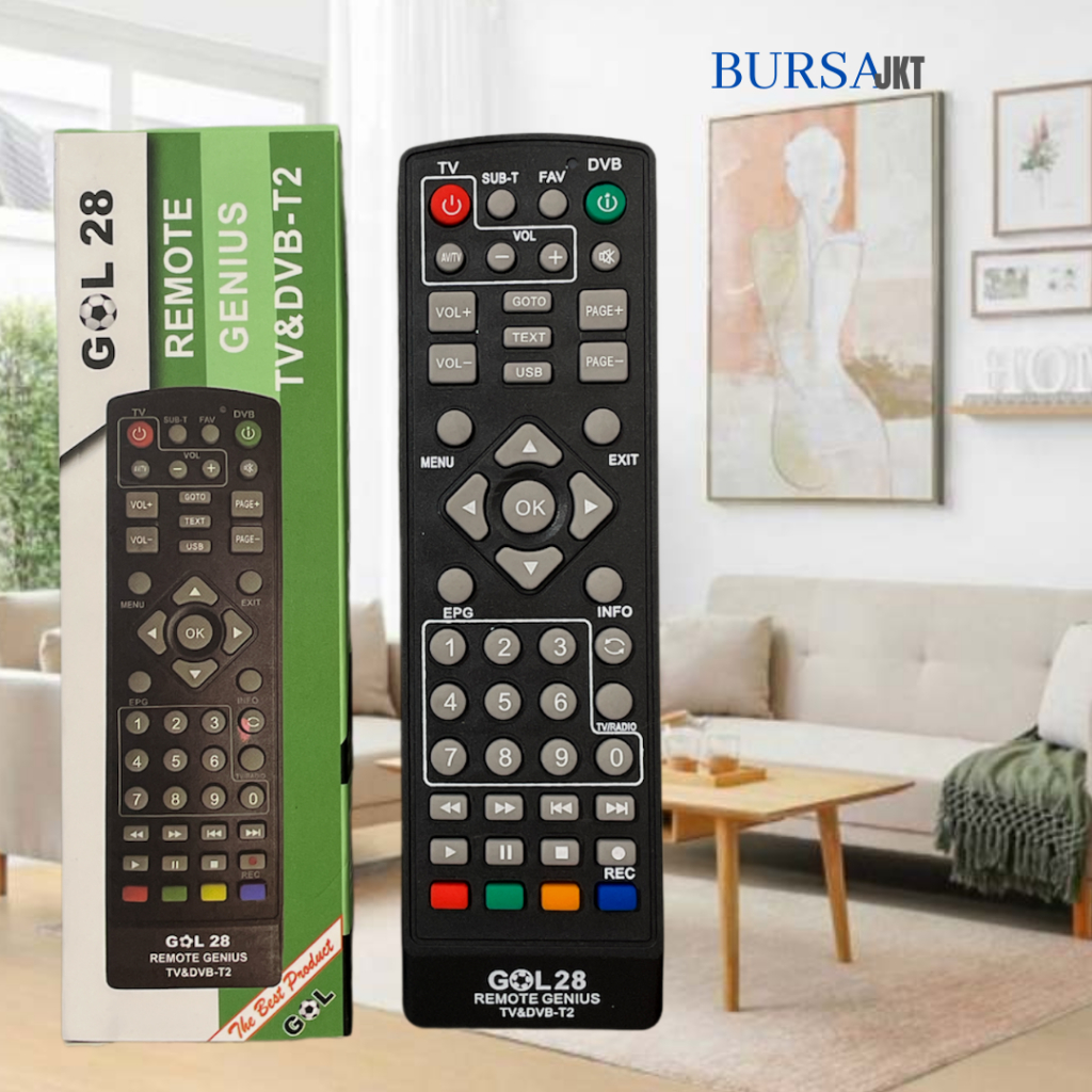 REMOTE DVB T2 GOL 28 GENIUS UNIVERSAL SEMUA MERK