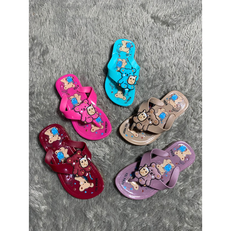 SANDAL JEPIT GLANZTON ANAK MOTIF BOBA SANDAL KARET JELLY CUTE JLT-S1861