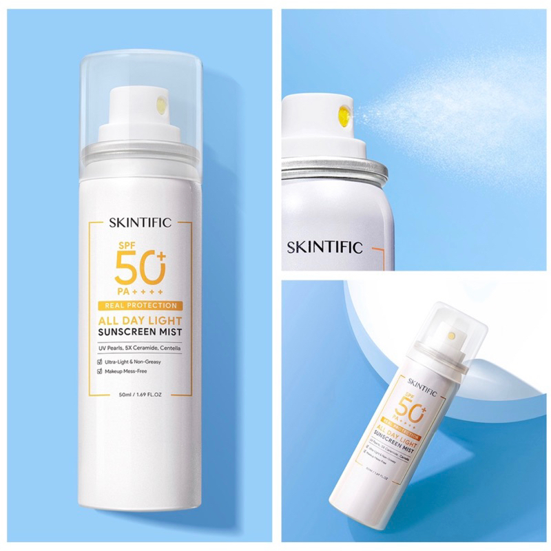 Skintific All Day Light Sunscreen Mist SPF50 PA++++ Sunscreen Spray Anti UV Wajah