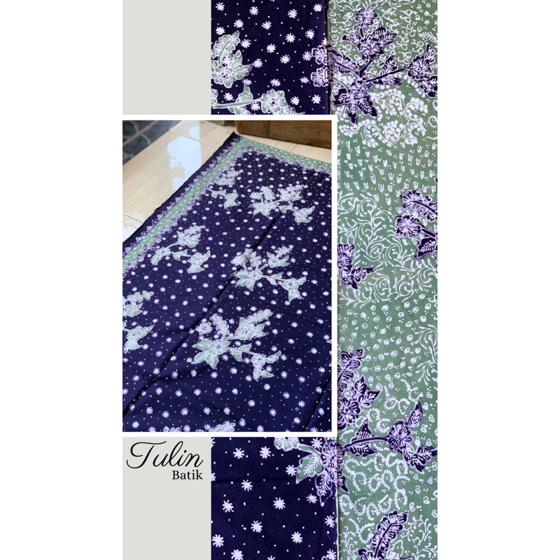 Batik Tulis Lasem Pagi Sore Navy Mint