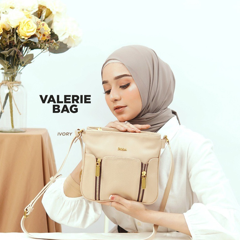 Zola Leather - Tas Selempang Wanita Kulit Asli Sling Bag Wanita Kulit Asli - Valerie Bag Ivory