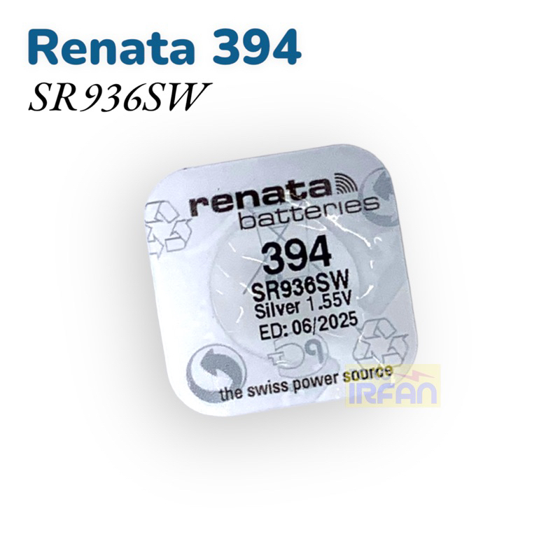 ORIGINAL Baterai Renata 394 SR936SW 1.55V Batrai jam tangan SR936 SR936W Battery 394 Ori